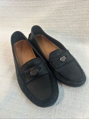Coach Black Leather Slip-On Women’s Loafers Nicola Sz 5.5